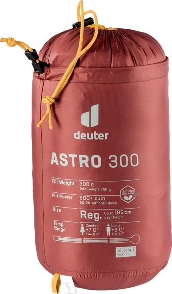 Спальний мішок Deuter Astro 300 L колір 5908 redwood-curry лівий 3711121 5908 1 фото