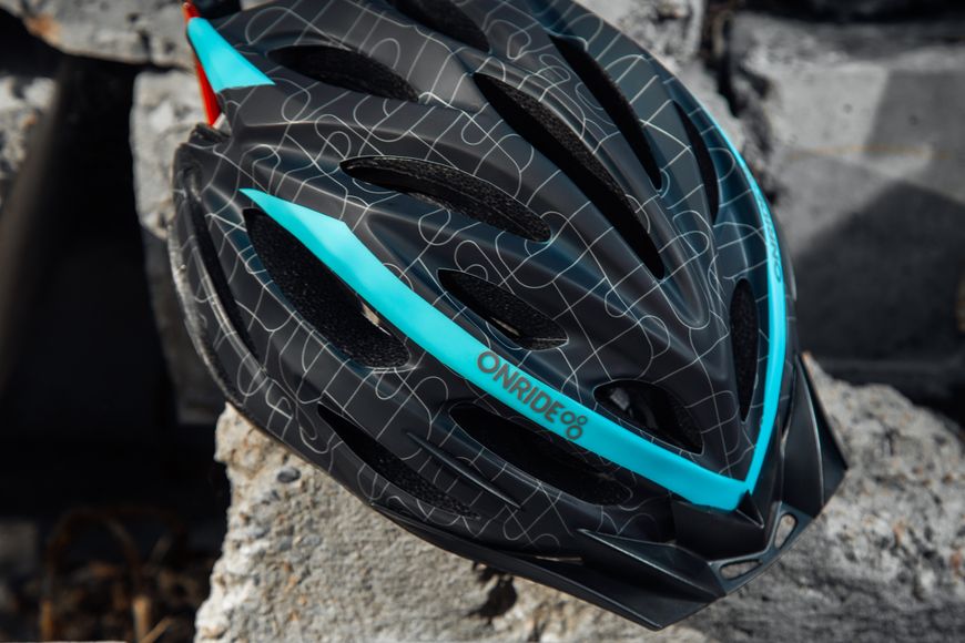 Шлем ONRIDE Grip, черный/синий, L (58-61 см) + Мигалка ONRIDE View 270° 6936116100864 фото