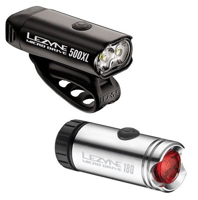 Комплект світла Lezyne Micro Drive 500XL / Micro Drive сріблястий 4712805 989843 фото