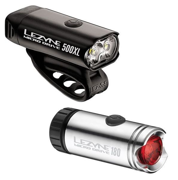 Комплект світла Lezyne Micro Drive 500XL / Micro Drive сріблястий 4712805 989843 фото