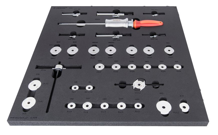 Набор для выпрессовки и запрессовки подшипников Unior Tools Bearing service tool tray for 2600E RED 628676-SET-2600E-US фото