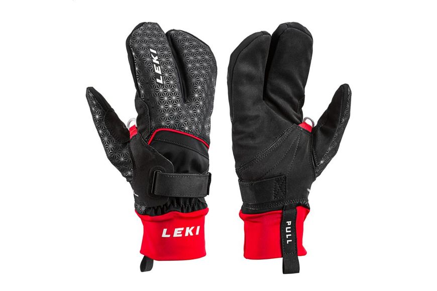 Перчатки горнолыжные LEKI HS Nordic Thermo Shark Lobster (2+2) black-red 9 650 901301 090 фото