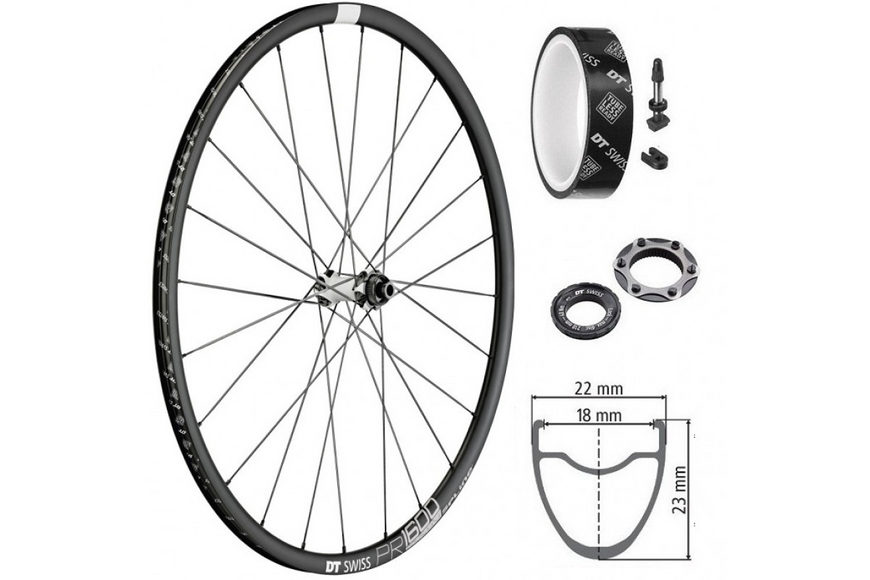 Переднее колесо DT Swiss PR 1600 Spline DB 700C CL 32 12/100 мм WPR1600AIDXSA04450 фото