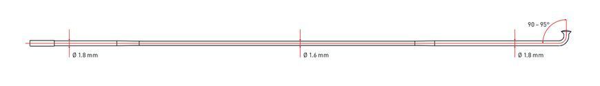 Спицы DT Swiss Comрetition 1.8/1.6/1.8 x 294 мм, тянутая, J-образная, черный (100 шт) SCO018294S0100 фото