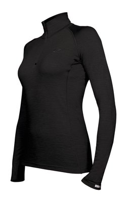 Термофутболка с длинным рукавом Icebreaker BF 150 LS Atlas Zip WMN, black, L IBD 370 001 L фото