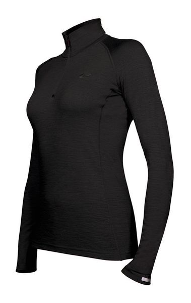 Термофутболка з довгим рукавом Icebreaker BF 150 LS Atlas Zip WMN, black, L IBD 370 001 L фото