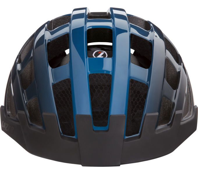 Шлем Lazer Compact DLX, черный/синий, с мигалкой+сетка от насекомых, (54-61 см) 3714161 фото