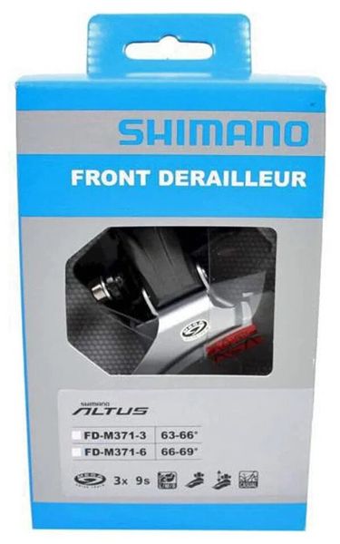 Перемикач передній Shimano FD-M371 ALTUS 3X9, DOWN-SWING 34.9мм (31.8/28.6 адапт) універс.тяга, для 44/48зуб EFDM371X6 фото