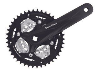 Комплект шатунов SunRace FCM600 3 под квадрат, 170 мм, 42-32-22T, на 8/7шв., черный FCM600.03DD.SS0.BX фото