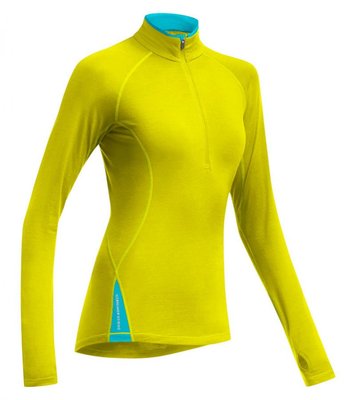 Термофутболка с длинным рукавом Icebreaker Pace LS Half Zip WMN chartreuse/glacier L 100 406 701 L фото