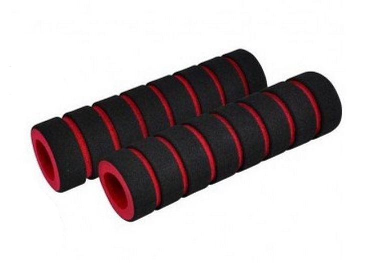 Ручки руля Longus FOUMY, 120 мм, чорний/червоний 38222 фото