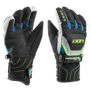 Перчатки горнолыжные LEKI Worldcup Race Coach Flex S GTX Junior Mitt black-white-cyan-yellow 9 634 81121 070 фото