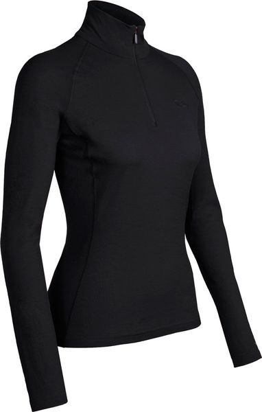 Термофутболка з довгим рукавом Icebreaker BF 200 Chakra Zip WMN black L IBE 124 001 L фото