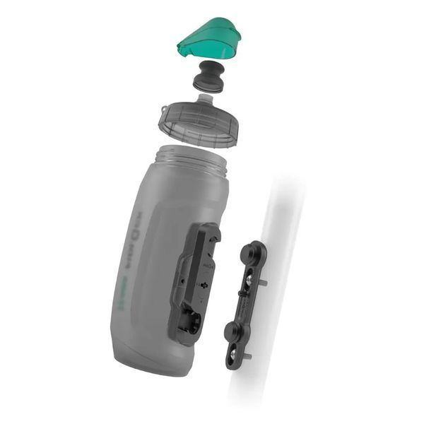 Антибактериальная фляга с конектором FIDLOCK TWIST single bottle 590 мл, прозрачная/черная 4251207 403736 фото