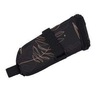 Сумка підсідельна KLS Tilt T-strap L чорний, дизайн-квіти 8585053828396 фото