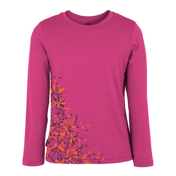 Термофутболка з довгим рукавом ICEBREAKER Kids LS Crew Garden magenta/lotus, 8 101 318 501 08 фото