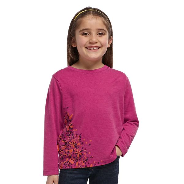 Термофутболка з довгим рукавом ICEBREAKER Kids LS Crew Garden magenta/lotus, 8 101 318 501 08 фото