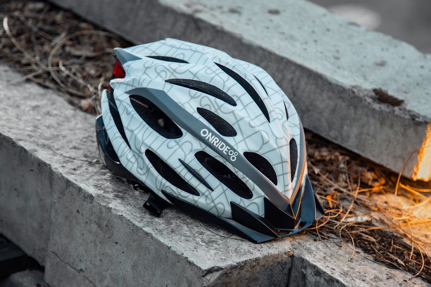 Шлем ONRIDE Grip, белый, L (58-61 см) + Мигалка ONRIDE Row 6936116100868 фото