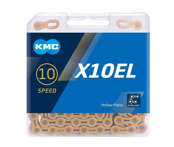 Ланцюг KMC X10EL Ti-N Gold, 10 швидкостей, 114 ланок, золотий + замок X10EL фото