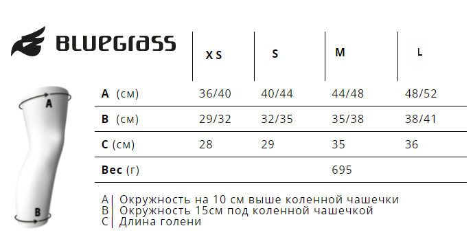 Захист коліна BLUEGRASS BIG HORN CE L (52 cm) 3PP 003 CE00 L 20 фото