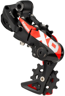 Задній перемикач Sram X01 DH, 7 швидкостей, Short Cage, Red 00.7518.128.000 фото