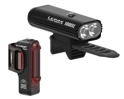 Комплект світла Lezyne Lite Drive 1000xl / Strip Pro Pair, (1000/300 lumen), чорний 4712806 002497 фото