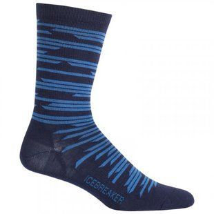 Термошкарпетки Icebreaker Lifestyle Ultra Light Crew Zig Zag Midnight Navy/SEA BLUE L (45-46) 104 217 401 L фото