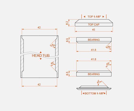 Рулевая колонка FireEye Iris-FIT 1.1/8", 41.8/41.8мм, интегрированная, промподшипники, черный FE_IRIS-FIT фото