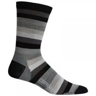 Термошкарпетки Icebreaker Lifestyle Ultralight Crew Stripe MEN Black/Monsoon/Blizzard S (39-41) 104 691 001 S фото