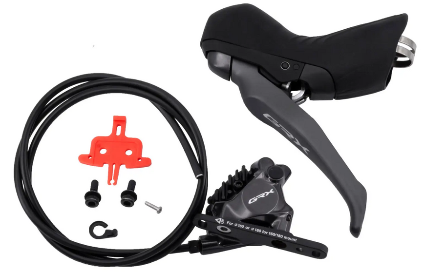 Тормоз гидравлический дисковый Shimano RX820 GRX, передний (левая тормозная ручка BL-RX820, калипер, гидролиния 1000мм) IRX8204DLF6SC100 фото