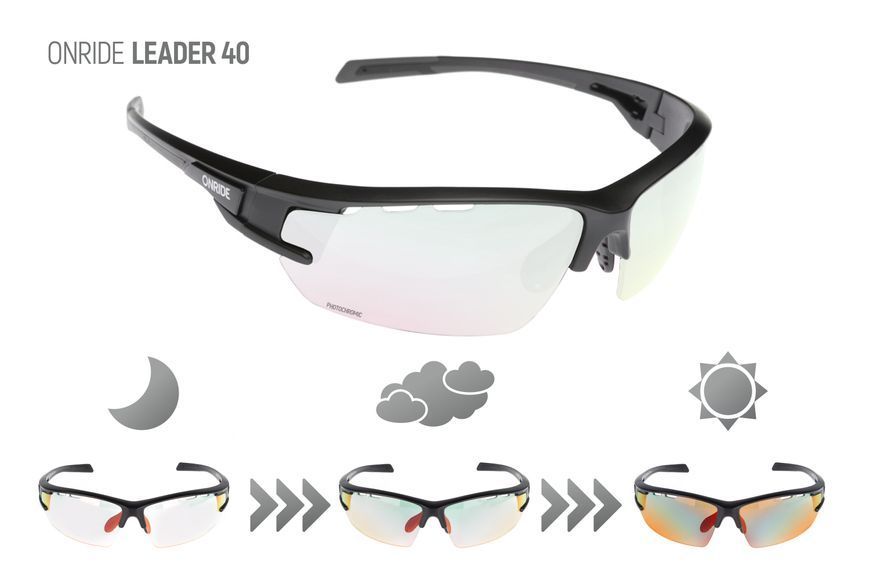 Очки ONRIDE Leader 40 матовый черный с линзами Photochromic Revo Red (78-17%) 6936116101206 фото