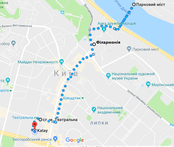 Маршрут велопрогулянок в Києві